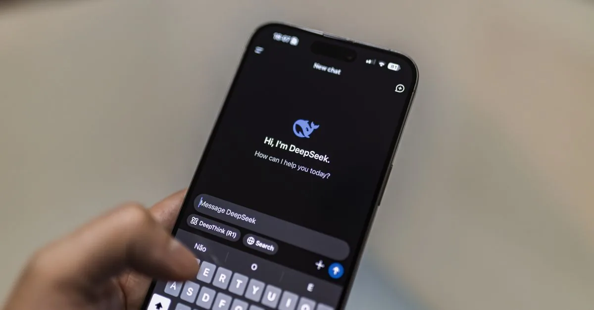 Smartphone showcasing AI chatbot interface. Perfect for tech themes and AI discussions.